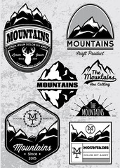 Obraz premium set of templates for emblems with mountains