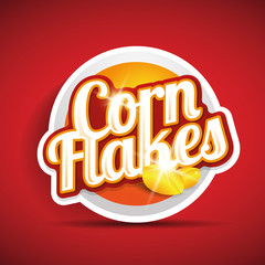 Corn flakes vector label