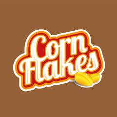 Corn flakes vector label