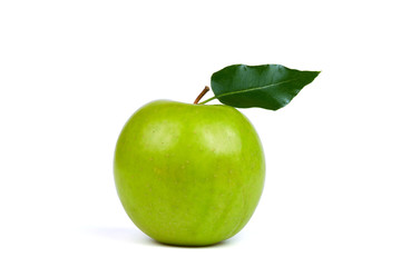 Green Apple with leaf
