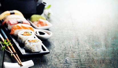 Nahaufnahme von frischem Sushi