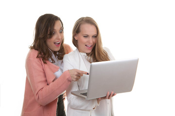 women looking at laptop