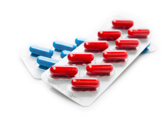 Pills in blister pack closeup