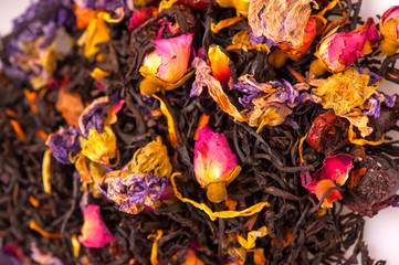 Fototapeta na wymiar Closeup image of colorful tea