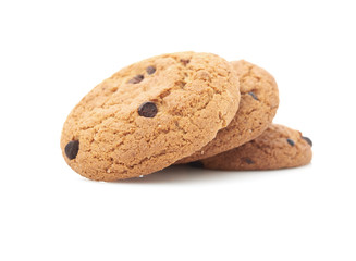 oat cookies on white background