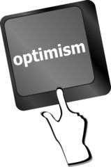 optimism button on the keyboard close-up