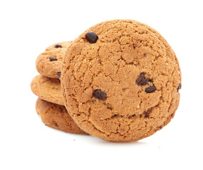 oat cookies on white background