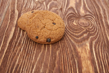 oat cookies on wooden table