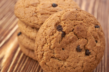 oat cookies on wooden table