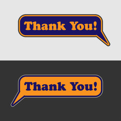 thank you - two vector speech bubbles