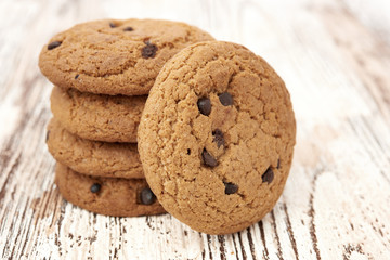 oat cookies on wooden table