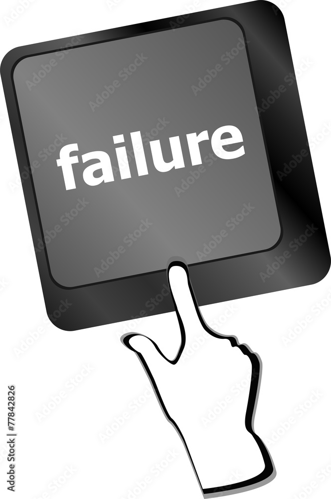 Poster failure concept with word on keyboard key