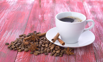 coffee cup with space on the wooden table