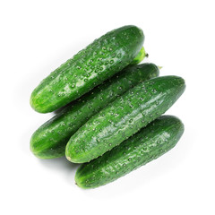 Fresh green cucumbers