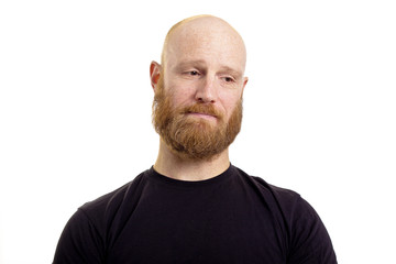 Obraz premium sad man, red beard isolated