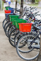 Obraz premium Rental Bicycles in La Digue, Seychelles