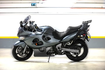 Motorcycle parking in garage