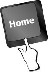 home words on computer keyboard, social concept