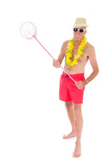 Retired man at the beach