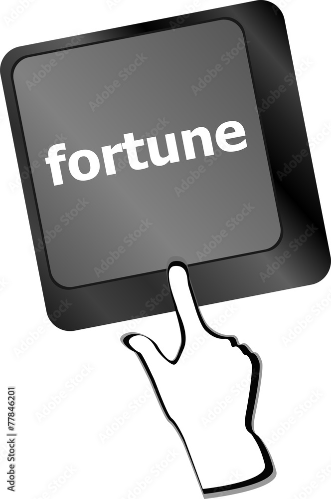 Poster Fortune for investment concept with button on computer keyboard