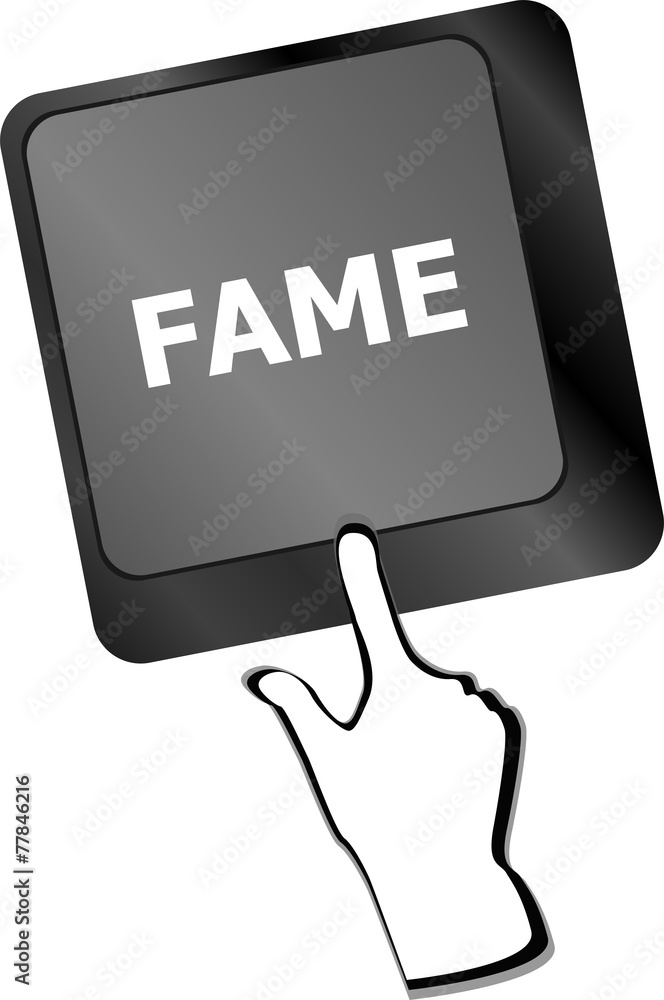Poster computer keyboard with fame key