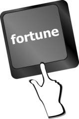 Fortune for investment concept with button on computer keyboard