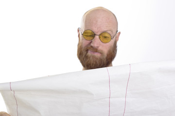 man concentrating on work