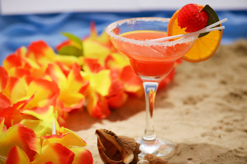 Summer drink on the beach