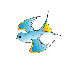 Tattoo style vector of a swallow