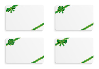 Gift cards with green bows