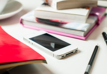 Smartphone on office table