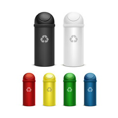 Vector Set of Recycle Bins for Trash and Garbage