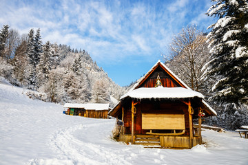 Small hut in the mountains