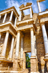 Escenario del teatro romano de M√©rida, Badajoz, Espa√±a © luisfpizarro