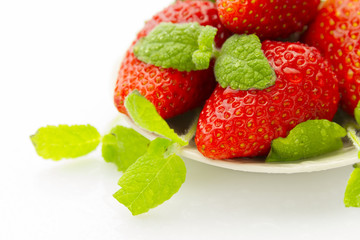 strawberries on saucer