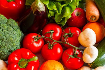 Vegetables and fruits background
