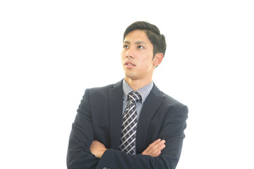 真剣な表情のビジネスマン