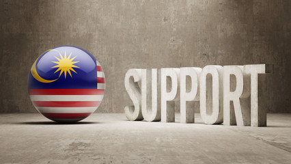 Naklejka premium Malaysia. Support Concept.