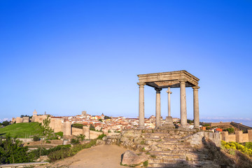 Los cuatro postes (the four poles) monument in Avila.