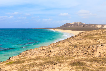 Landscape with beach, the sea and the clouds in the blue sky, Bo