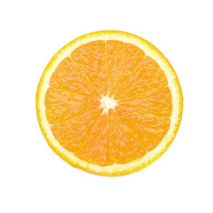 slice of orange isolated on white background
