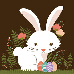 Happy easter card design, vector illustration.