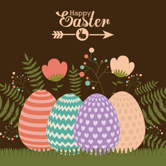 Happy easter card design, vector illustration.