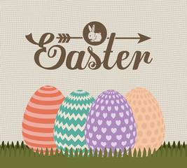 Happy easter card design, vector illustration.