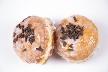 Fresh isolated donuts on white background