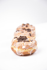 Fresh isolated donuts on white background - 77853486