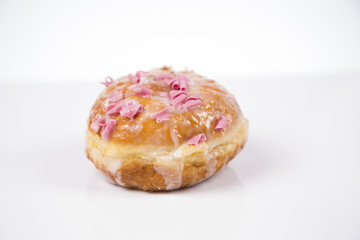 Fresh isolated donuts on white background