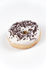 Jummy fresh isolated donuts on white background