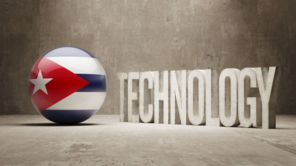 Naklejka premium Cuba. Technology Concept.