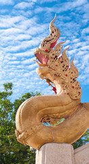 Fototapeta premium Closeup Naga statue at the temple